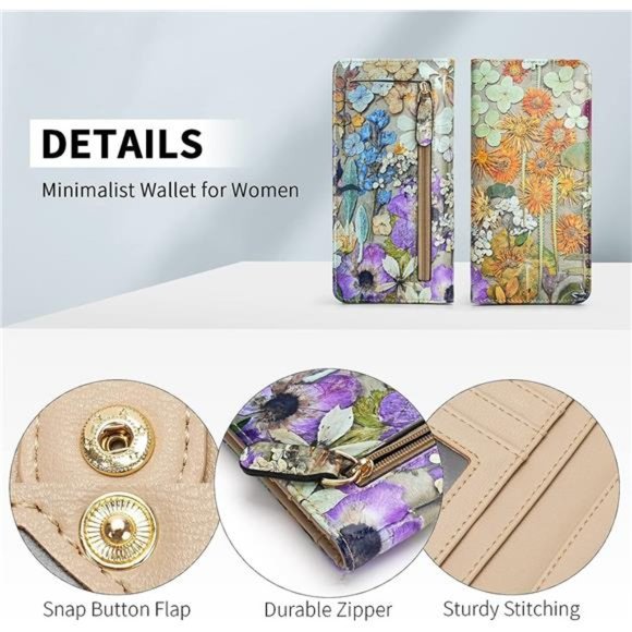 APHISON Wallet Women Ultra Slim Thin Leather Womens Wallet - Picture 5 of 7